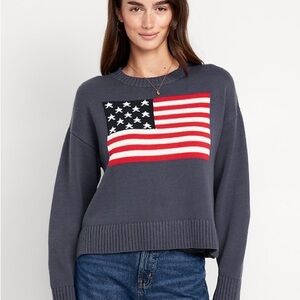 Old Navy Crew Neck USA Flag-Graphic Sweater Sz XL